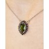 Silver necklace with Moldavite and garnets P2000326520006