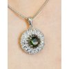 Silver pendant with Moldavite and zircons P2000045970007