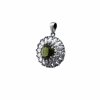 Silver pendant with Moldavite and zircons P2000045970007
