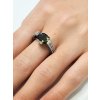 Moldavite ring in silver with zircons P2000046380003