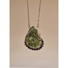 Silver necklace with Moldavite and garnets P2000326450006
