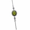 Silver bracelet with Moldavite and zircons 2000328140004