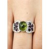 Moldavite ring in silver with garnet P2000317080007