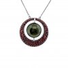 Silver necklace with Moldavite and garnets 2000329370004