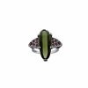 Distinctive ring with Moldavite and garnets P2000289310003