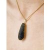 Gold pendant with Moldavite, drop P2000039300001
