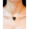 Gold necklace with Moldavite, heart, half cut 2000331030002