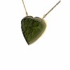 Gold necklace with Moldavite, heart, half cut 2000331030002