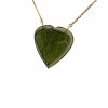 Gold necklace with Moldavite, heart, half cut 2000331030002