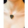 Gold necklace with Moldavite, heart, half cut 2000331020003