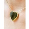 Gold necklace with Moldavite, heart, half cut 2000331020003