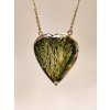 Gold necklace with Moldavite, heart, half cut 2000331020003