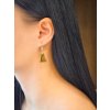 Gold earrings with Moldavite 26 0025