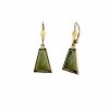 Gold earrings with Moldavite 26 0025