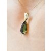 Gold pendant with Moldavite, semi-cut 2000331260003