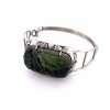 Moldavite bracelet in silver with zirconia 2000266940001