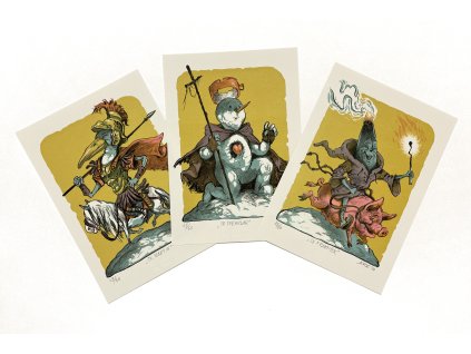 Jerie Karel, trojice grafik Sněhulák, Sv. František, Sv. Martin