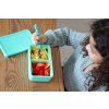 Silikonový bento box na svačinu 700 ml - modrý/mátový