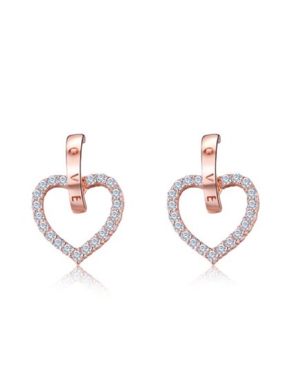 117 stribrne nausnice heartstrings ruzove pozlacene