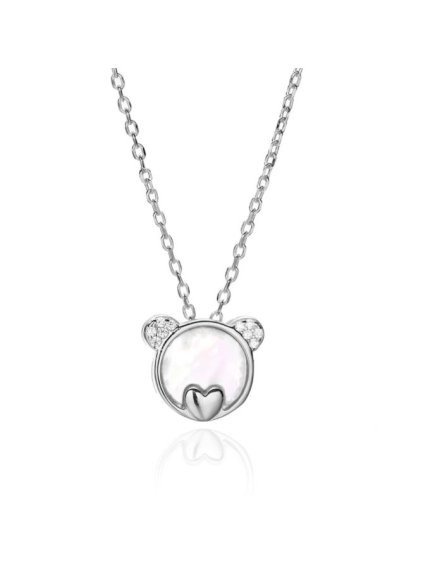 333 stribrny nahrdelnik teddy s kubickou zirkonii
