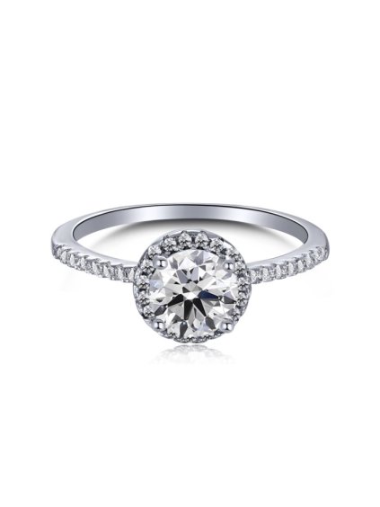 Stříbrný prsten Solitaire s kubickou zirkonií (Velikost 5)