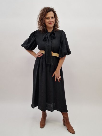 1390 1 damske cerne muselin saty 36 38