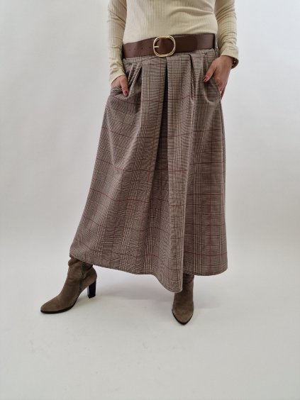 Dámská sukně karo s páskem uni vel 36-40
