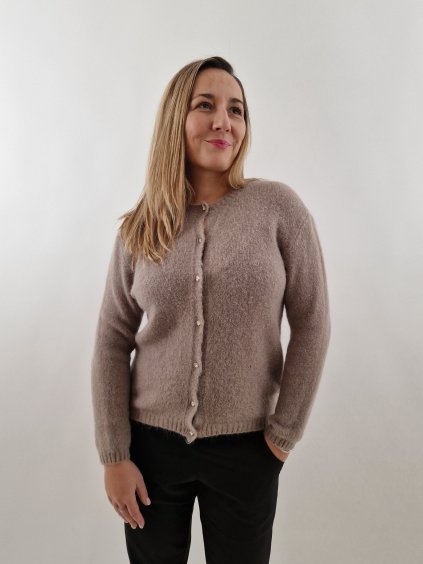 Dámský svetr propínací z Alpaky uni vel. 38/42