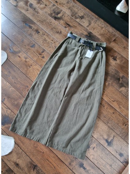 208 damske trendy siroke kalhoty pasek vel m 38 40