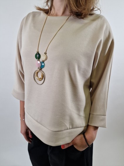 Dámská oversize tunika s náhrdelníkem uni vel 40-44