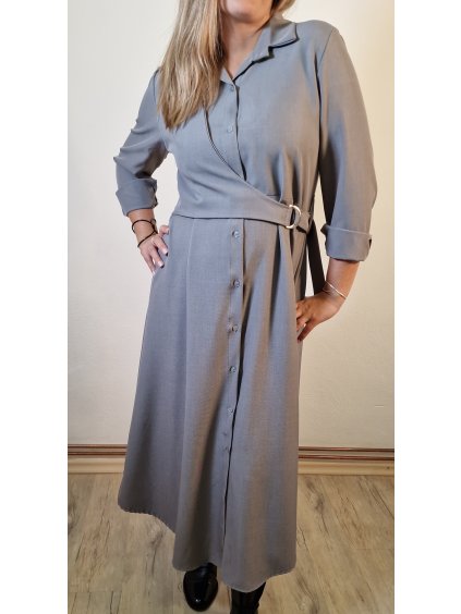 265 5 damske kosilove saty s paskem sede univerzalni vel 38 42