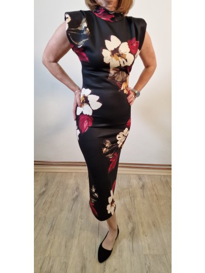 268 1 damske lehke plise saty s paskem bezovo cerne univerzalni vel 36 40