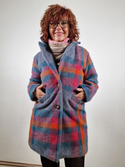 658 4 damsky zimni karo vlneny kabat vel uni 40 44