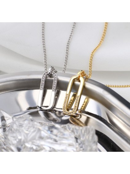 420 nahrdelnik oval s kubickou zirkonii pozlaceny