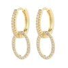 132 nausnice double oval s kubickou zirkonii pozlacene