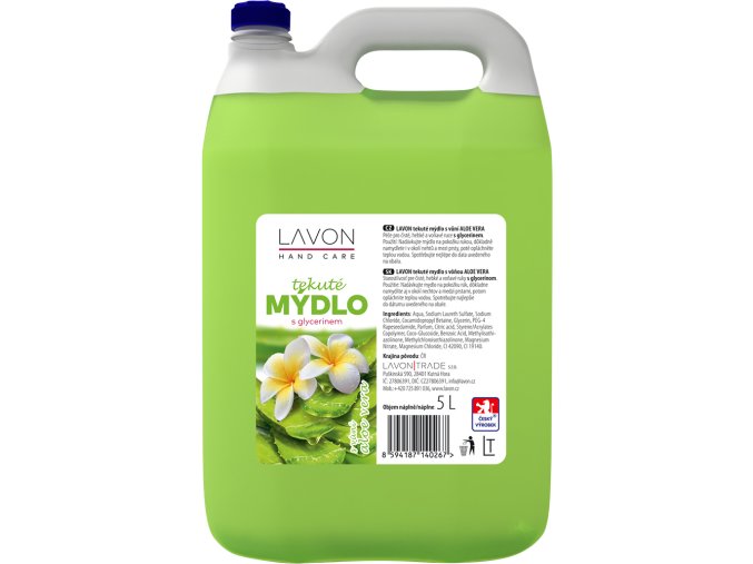 10010 lavon tekute mydlo aloe vera zelene 5l