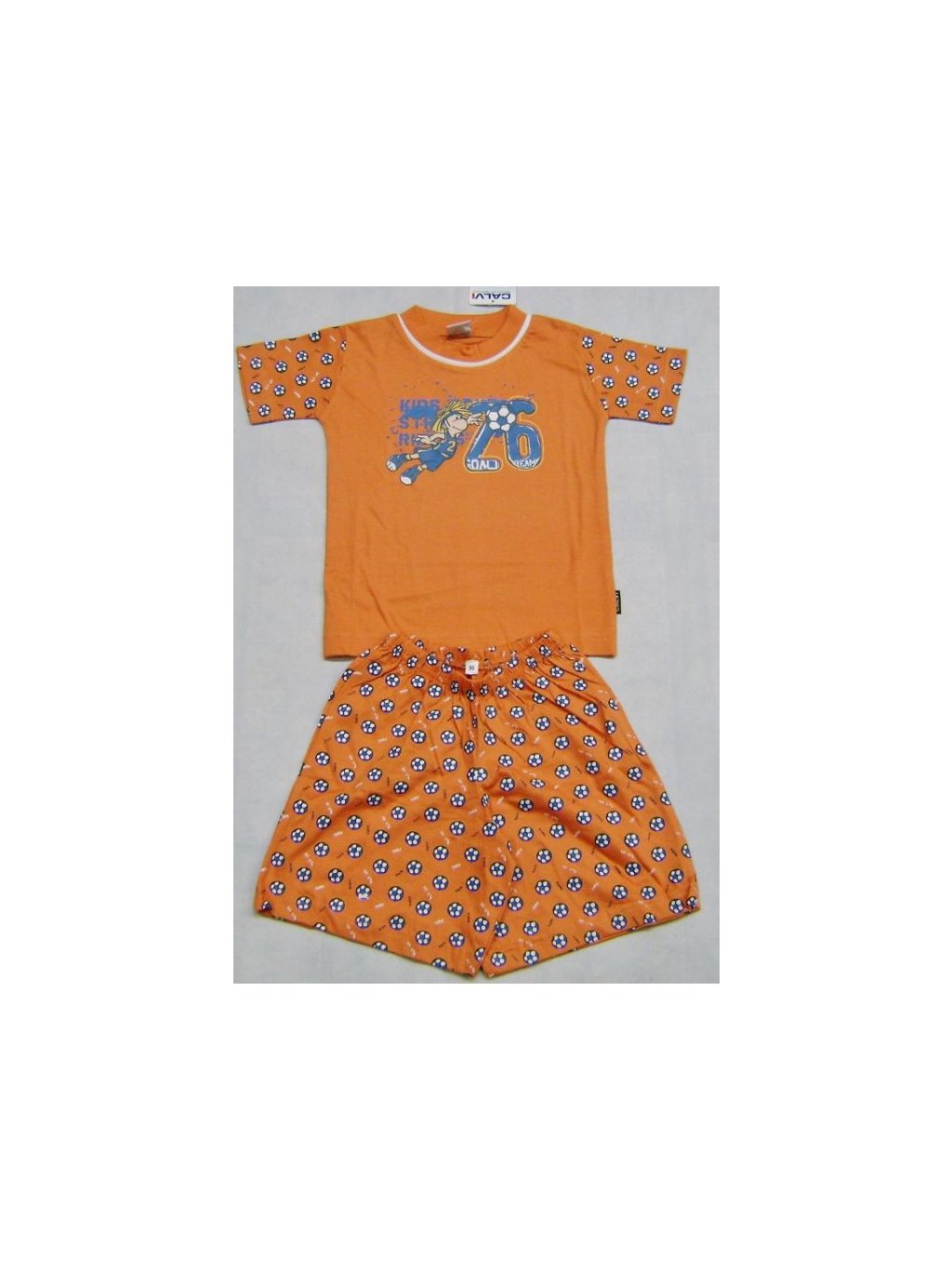 Pyžamo dětské chlapecké krátké (90-128) CALVI 21-010 oranžová 90