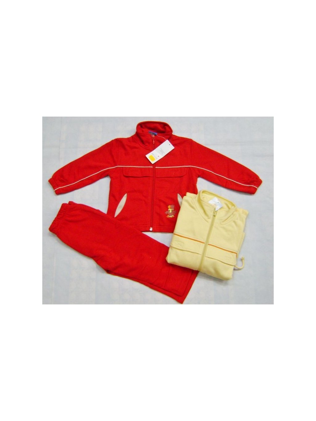 Souprava tepláková dětská dívčí (86-128) EASZY A1170 červená 86 (barva žlutá, Velikost 116)
