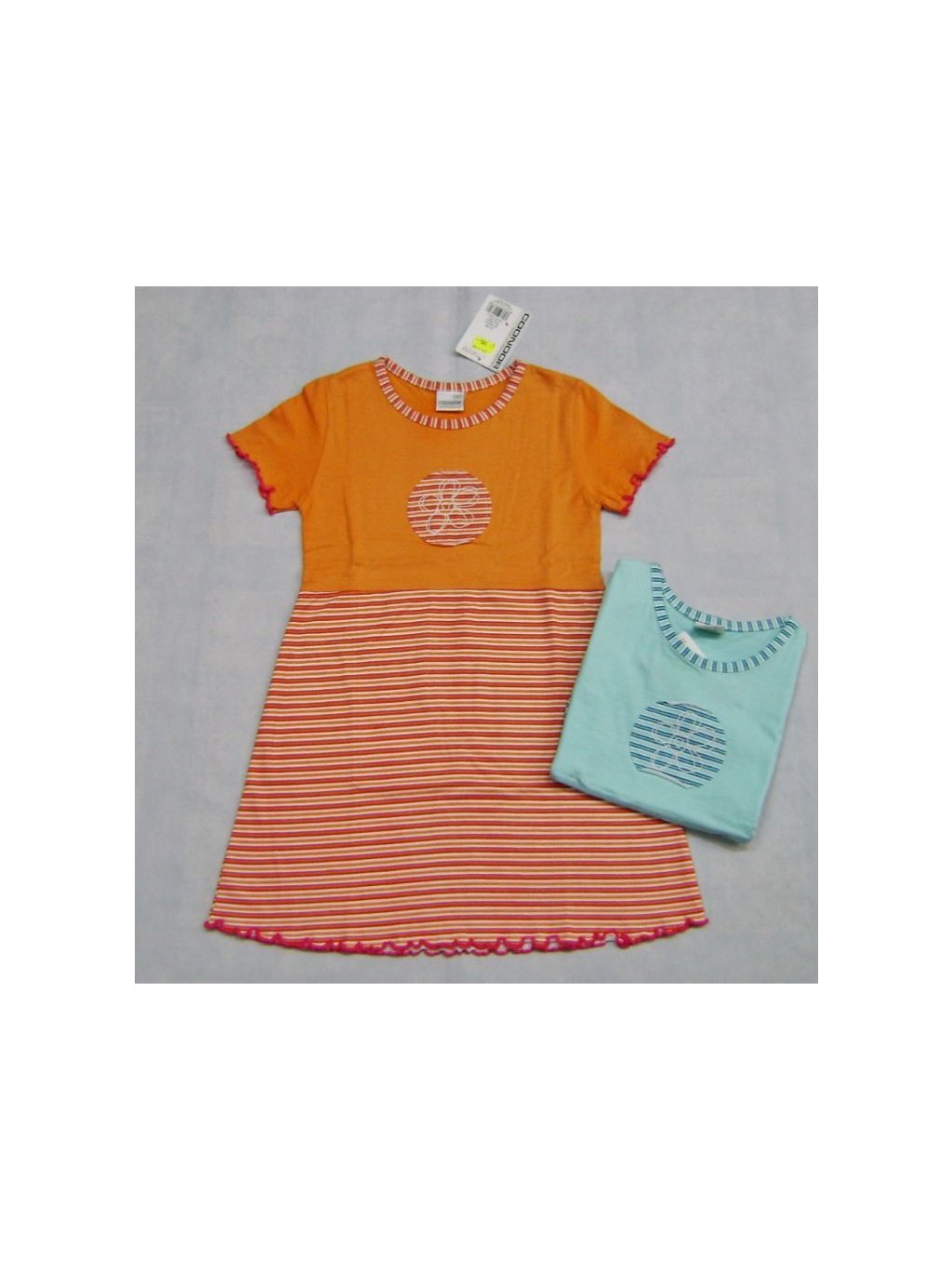 Šaty dětské dívčí (100-120) COONOOR C21-132 oranžová 100 (barva zelená světlá, Velikost vypište do poznámky)