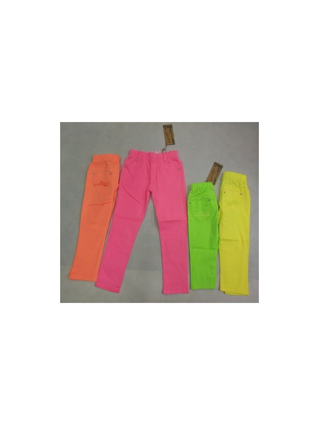 Kalhoty slabé dětské dívčí (98-128) GOOD CHILDREN P1328 zelená 110 (barva žlutá, Velikost 110)