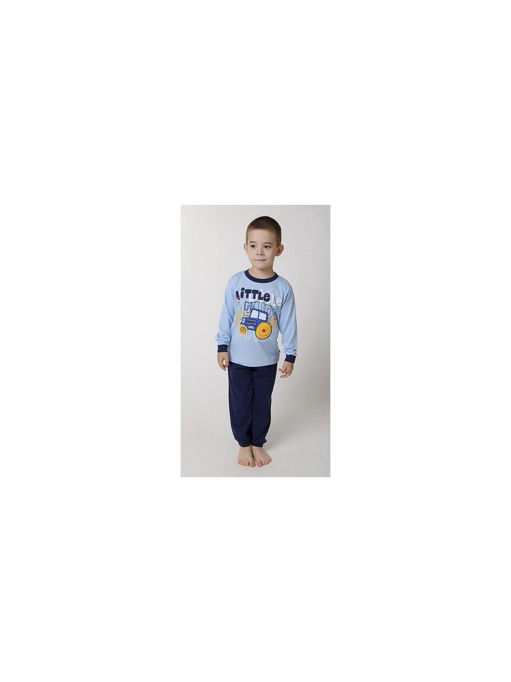 Pyžamo dlouhé dětské chlapecké (100-130) CALVI 16-429 90/2roky bledě modrá