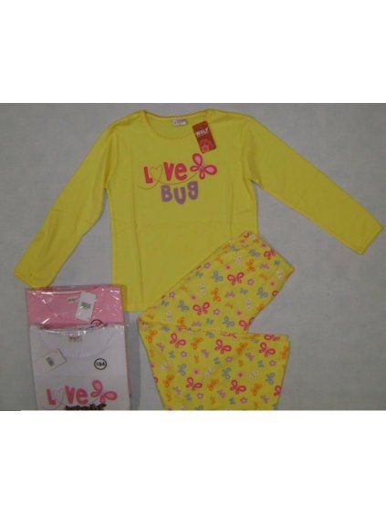 PYŽAMO DÍVČÍ WOLF S2254 bílo-růžová 164