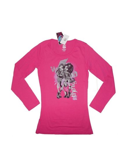Tričko dlouhý rukáv dívčí dlouhé slimfit (128-164) MONSTER HIGH SETINO 960-846 růžová 128