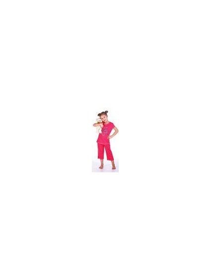 Pyžamo dívčí krátký rukáv (140-160) EVONA P1304 červená 140