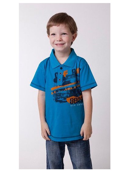 Tričko dětské chlapecké s límečkem (100-130) COONOOR 13-041 modrá 100