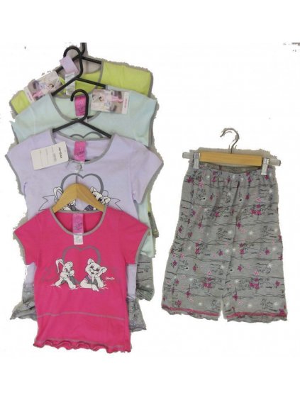 Pyžamo krátký rukáv a 3/4 nohavice dětské dívčí (110-140) ARTENA 56080