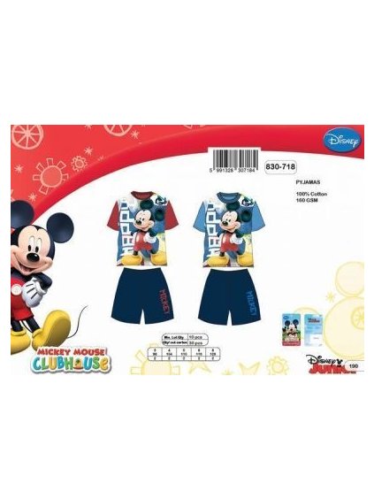 Pyžamo krátké mickey mouse dětské chlapecké bavlněné (98-128) SETINO 830-718/ORD modrá 98