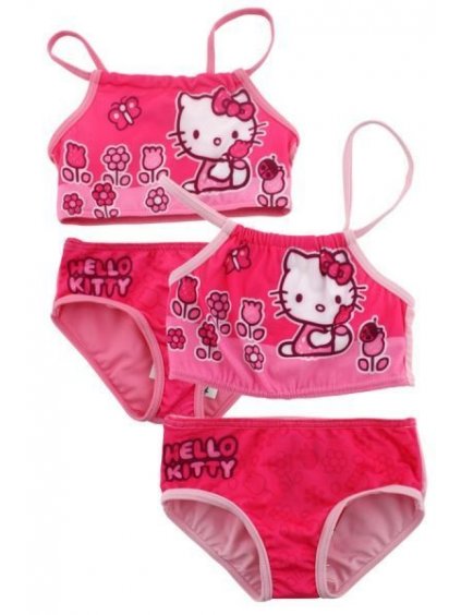 Plavky dvoudílné kojenecké dětské dívčí (92-116) HELLO KITTY SETINO 910-169 tm.růžová 104 (Barva růžová, Velikost 98)