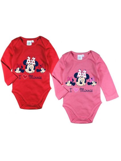 Body minnie mouse kojenecké dívčí (6 měsíců) červená (Barva růžová, Velikost 86)