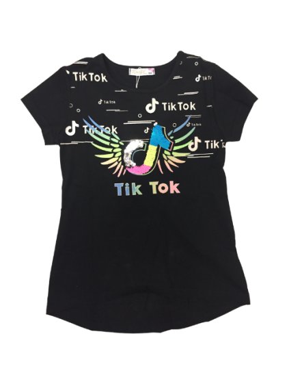 Dívčí tričko krátký rukáv s měnícímí flitry - KUGO WK0806